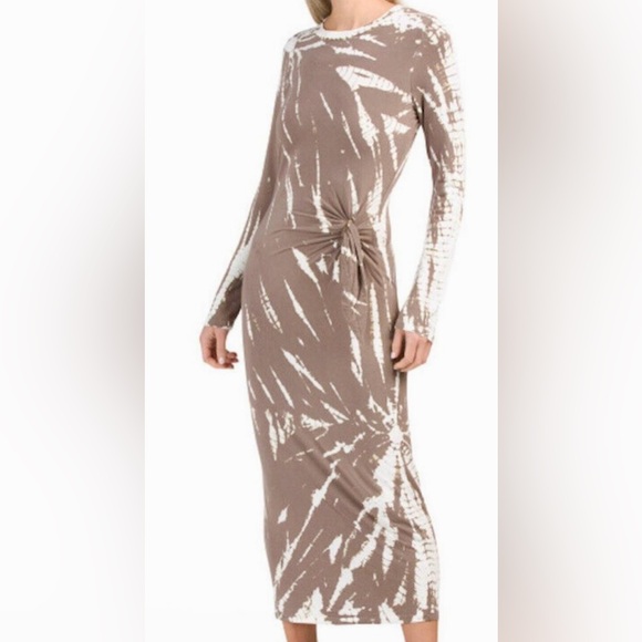 Young Fabulous & Broke Bennet Jersey Tie Dye Midi Dress in Henna Pluto ZB1 - Picture 3 of 9